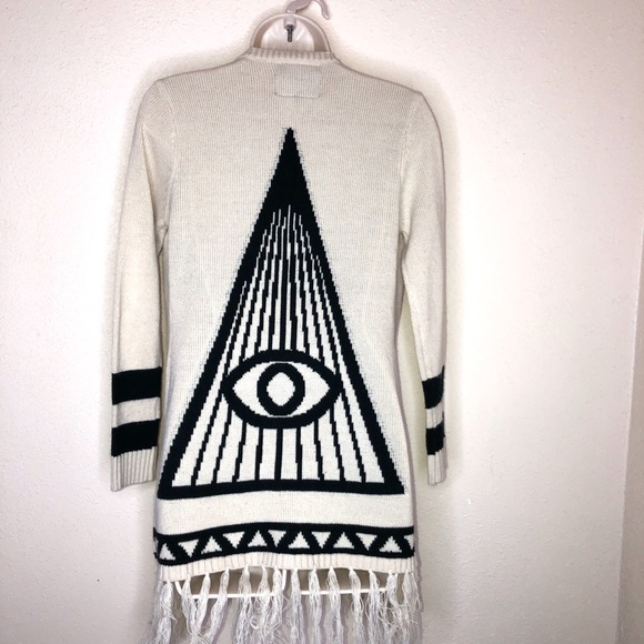 Lira Sweaters - LIRA || all seeing eye sweater fringe size XS